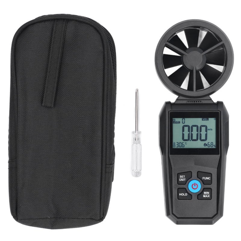 MESTEK Digital Anemometer with LCD Display 6 Wind Speed Units m/s km/h knots ft/s mile/h ft/m - Multiple Measurements Wind Speed Volume Power Temperature Dew Point Wet Bulb Humidity for Wind Energy Meteorolo - Image 1