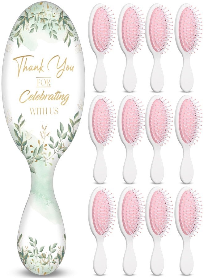 Meanplan 12 Pcs Mini Hair Brush Bulk Wedding Party Gifts Mini Travel Detangler Brush Ease Knots Without Breakage for Most Hair Types Bridesmaid Gifts Bridal Shower Party Proposals for Guests - Image 1