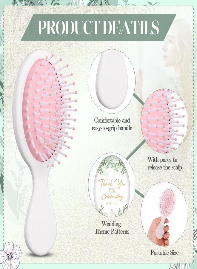 Meanplan 12 Pcs Mini Hair Brush Bulk Wedding Party Gifts Mini Travel Detangler Brush Ease Knots Without Breakage for Most Hair Types Bridesmaid Gifts Bridal Shower Party Proposals for Guests - Image 3