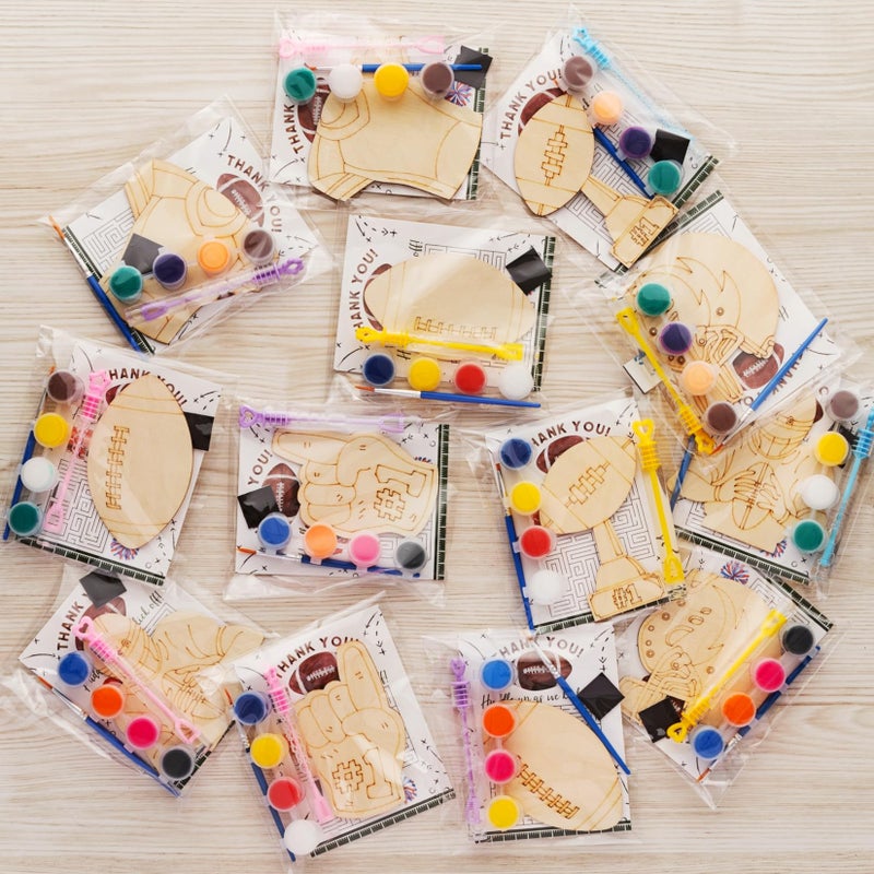 GOGREENWOVEN Football Party Favors 12 PCS Football Birthday Party Supplies Sports Theme Bubbles Paint Crafts American Rugby Birthday Decorations Goodie Bags Gifts Prizes for Kids Boys Toddler - Image 2