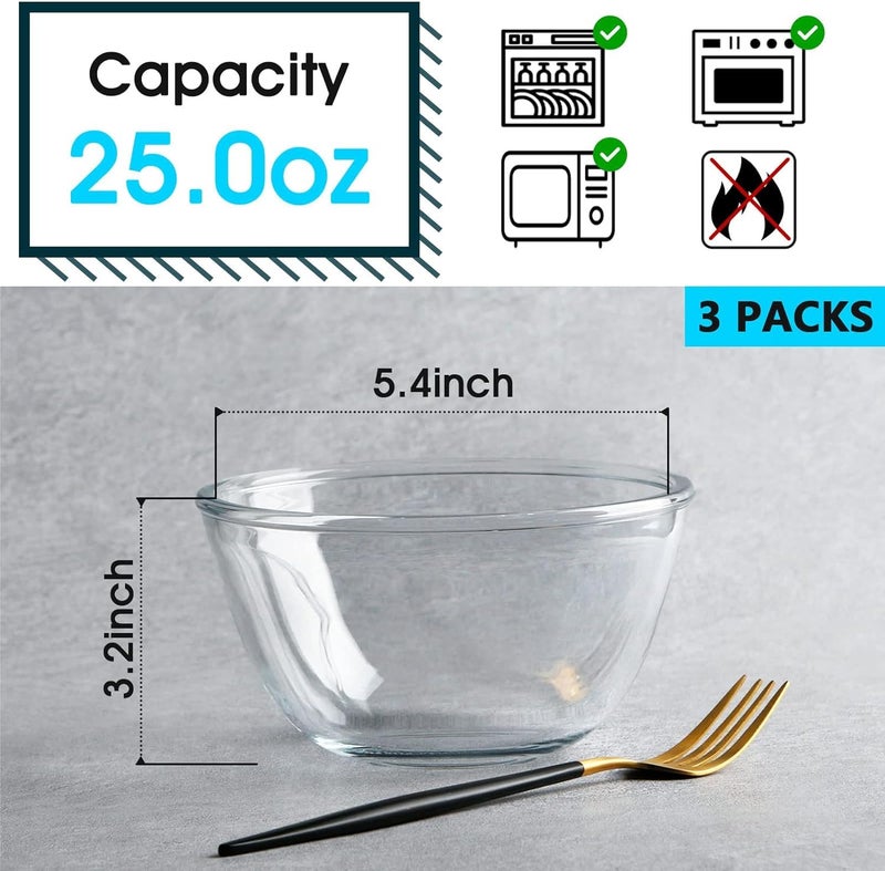 WRINGO Glass Bowl for Kitchen Prep, Dessert, Dips, and Candy Dishes, Cake, Snack Bowl Set of 6 Or Nut Bowl, and Microwave Safe Clear Glass Bowls for Mixing, Storing Size 5.5 Inch - Image 5