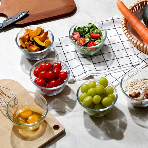 WRINGO Glass Bowl for Kitchen Prep, Dessert, Dips, and Candy Dishes, Cake, Snack Bowl Set of 6 Or Nut Bowl, and Microwave Safe Clear Glass Bowls for Mixing, Storing Size 5.5 Inch - Image 4
