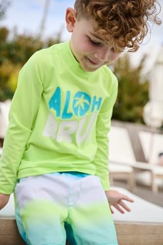 The Children's Place The Childrens PlaceBaby Boysand Toddler Long Sleeve Rashguard and Swim Trunk 2 Piece SetAloha Bruh2 Years - Image 3