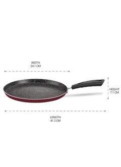 MILTON Pro cook MILTON Pro cook Granito Induction Omni Tawa 24 cm Burgundy 2 Years Warranty  - Image 5