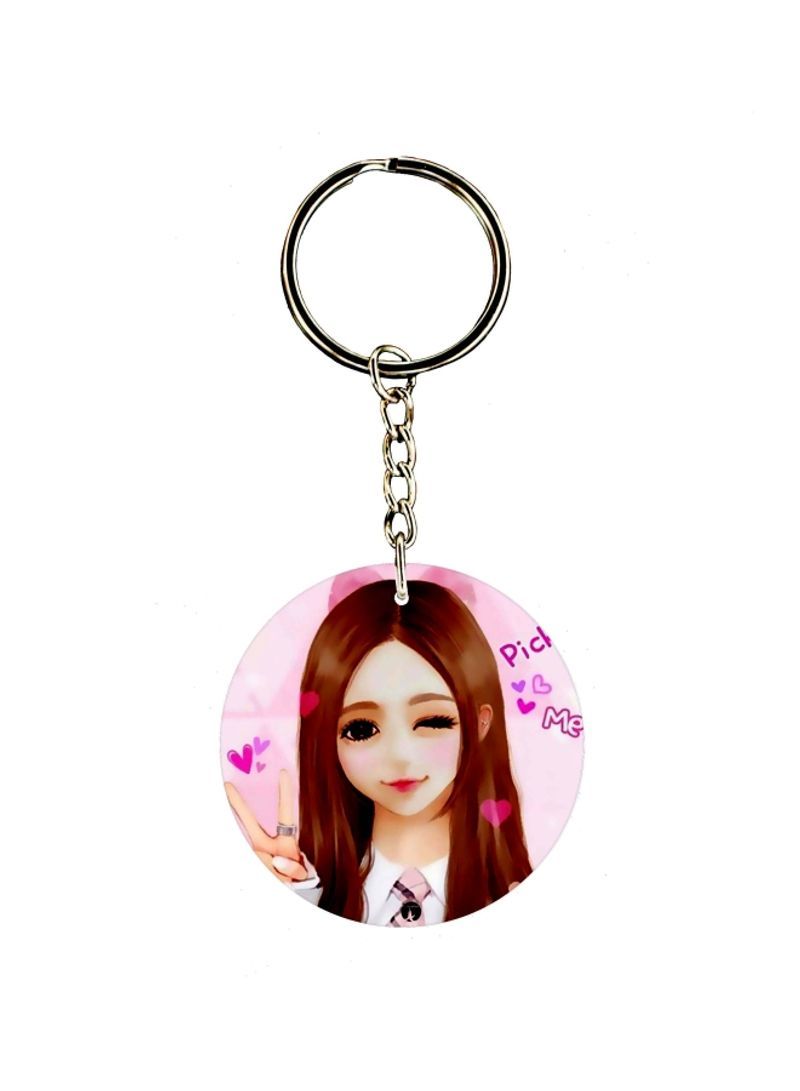 RKN Girl Printed Dual Sided Keychain