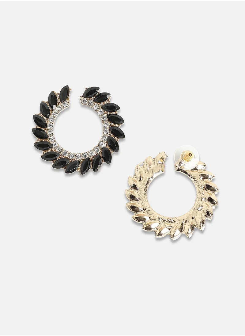 SOHI Cascading Crystals Hoop Earrrings