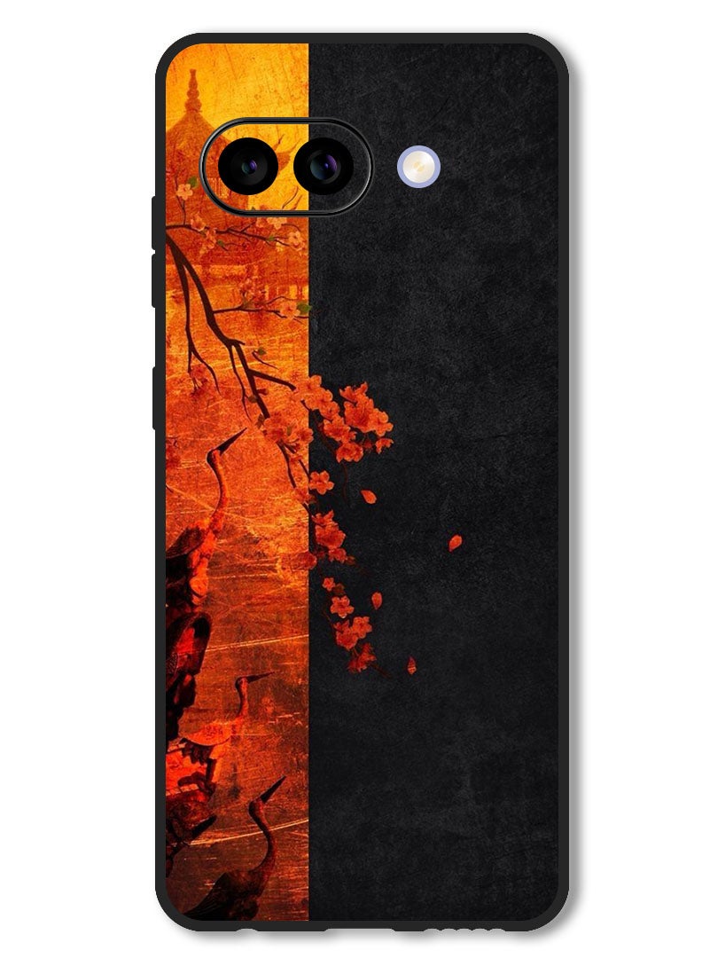 Theodor Case Compatible with Google Pixel 9A Protection Shockproof Bumper Cover Flower Abstract 4 - Image 1