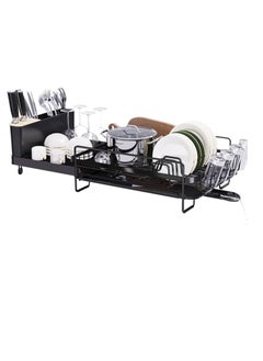 Dish Rack Expandable Drying Stand Kitchen Organizer With Tableware Cutting Board Drainer  1 Tier (Expandable BLACK) - pzsku/Z65B9E4F95ECFB5A35150Z/45/_/1718111139/4e6eafda-7b3b-438a-9d3b-c5c17d427c0c