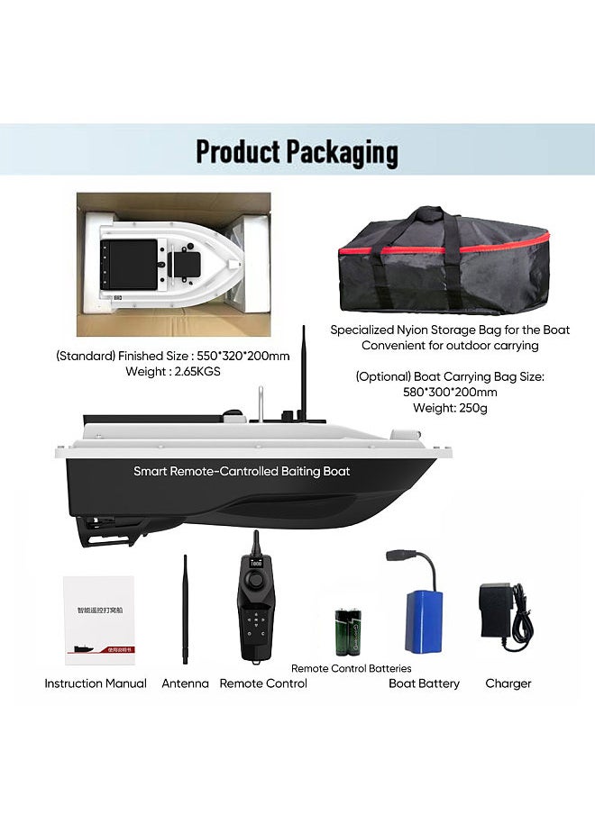 GPS RC Bait Boat 500M Wireless Remote Control Fishing Bait Boat Fishing Feeder Boat