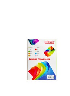 PARTNER 100-Sheet A4 Size Colored Paper Assorted Colours rainbow color  - Image 1