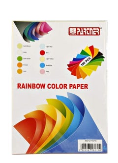 PARTNER 100-Sheet A4 Size Colored Paper Assorted Colours rainbow color  - Image 2
