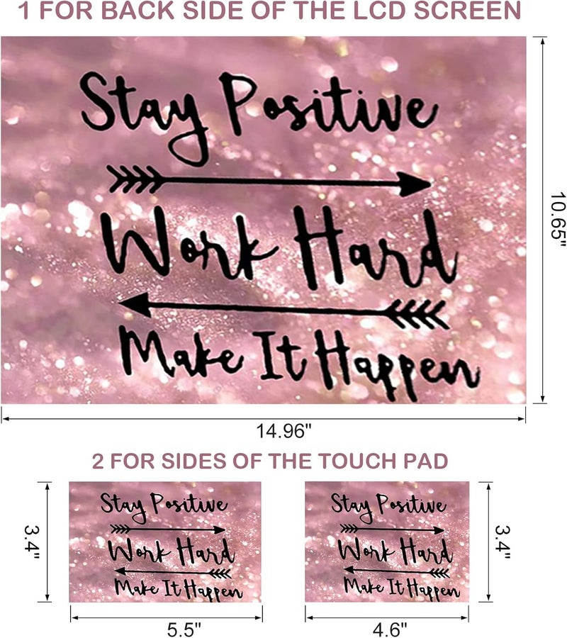 DINKY Laptop Skin Sticker Decal, 13" 13.3" 14" 15" 15.4" 15.6 inch Laptop Universal Reusable Vinyl Skin Stickers Cover Art Decal Notebook PC Personalized Protector (Pink Letters) - Image 2