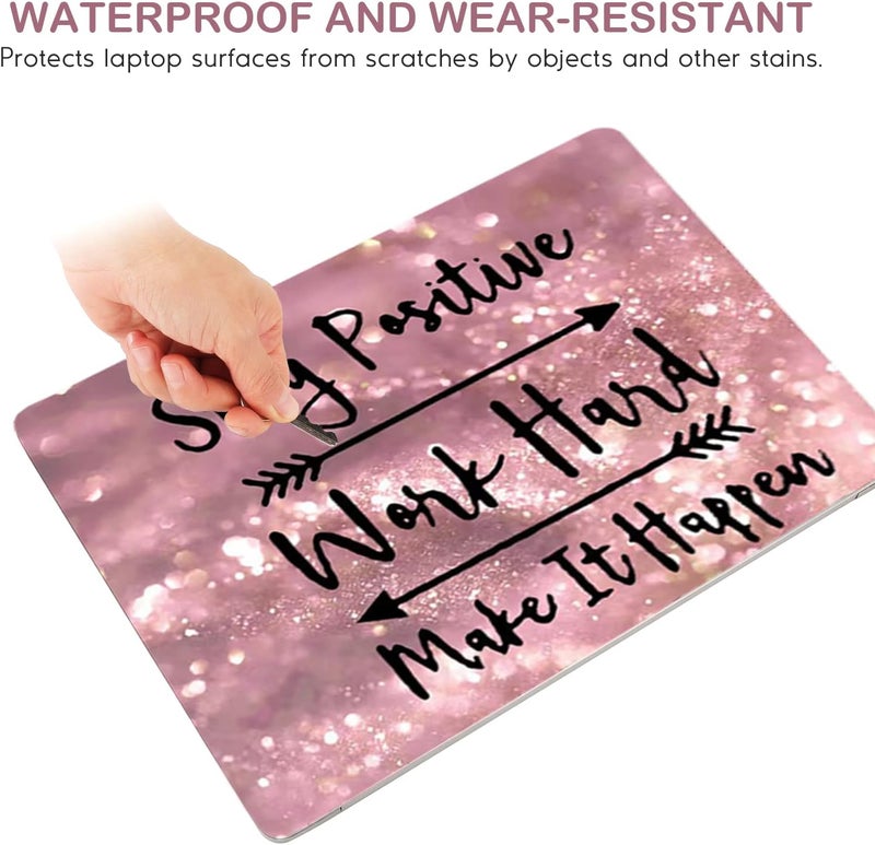 DINKY Laptop Skin Sticker Decal, 13" 13.3" 14" 15" 15.4" 15.6 inch Laptop Universal Reusable Vinyl Skin Stickers Cover Art Decal Notebook PC Personalized Protector (Pink Letters) - Image 4