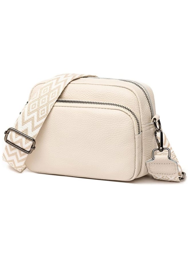 Women's First-layer Cowhide Shoulder Bag, Ladies Large-capacity Crossbody Bag Sling Bag Side Bag Carry Bag Chest Bag Belt Bag, Multi-compartment Handbag Tote Bags Clutch Bag for Girls/College Students  - Image 1