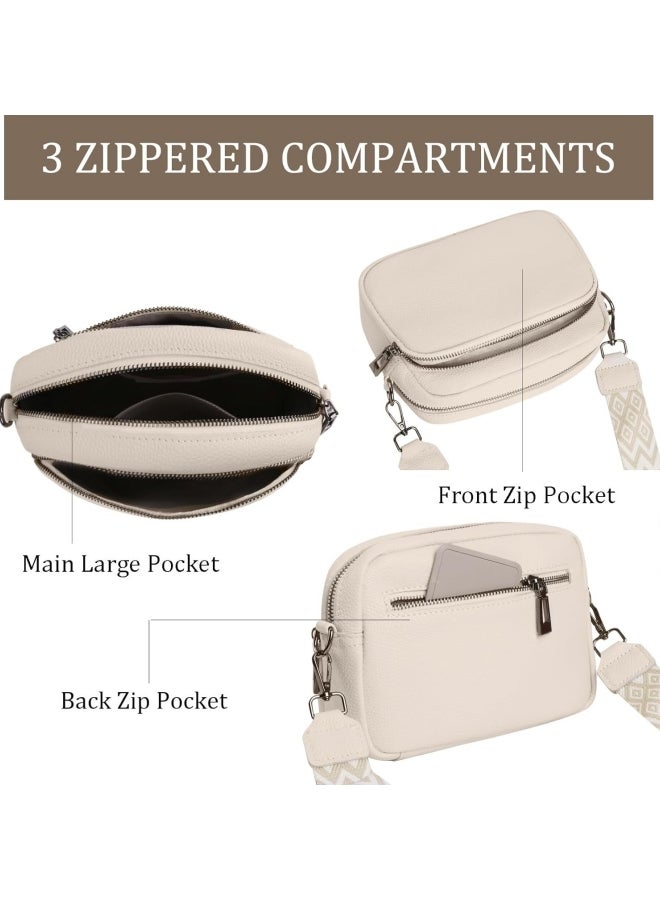Women's First-layer Cowhide Shoulder Bag, Ladies Large-capacity Crossbody Bag Sling Bag Side Bag Carry Bag Chest Bag Belt Bag, Multi-compartment Handbag Tote Bags Clutch Bag for Girls/College Students  - Image 4
