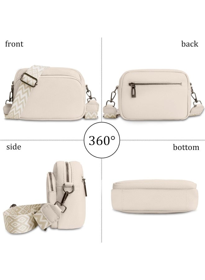 Women's First-layer Cowhide Shoulder Bag, Ladies Large-capacity Crossbody Bag Sling Bag Side Bag Carry Bag Chest Bag Belt Bag, Multi-compartment Handbag Tote Bags Clutch Bag for Girls/College Students  - Image 5