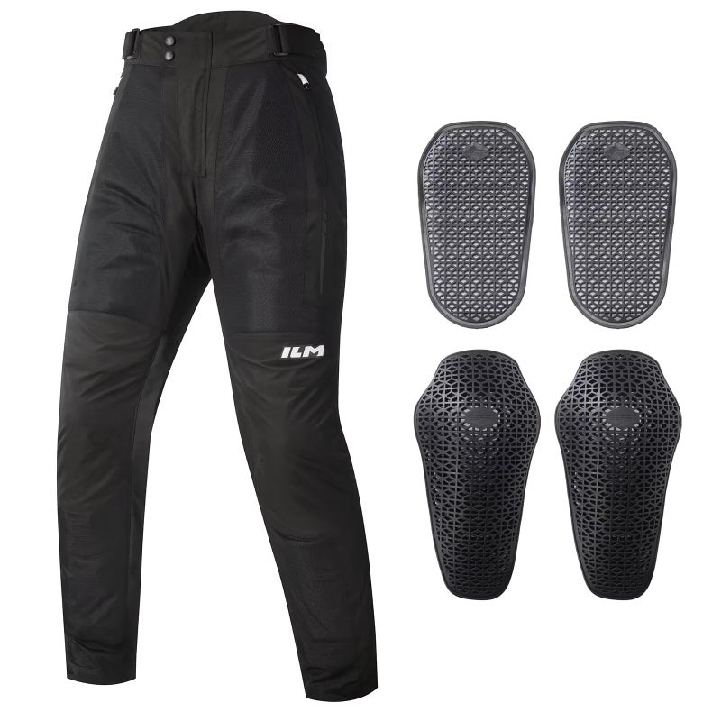ILM Mesh Motorcycle Pants for Men with CE Armor Leg Zipper Riding Motorbike Touring Model PM1Black - Image 2