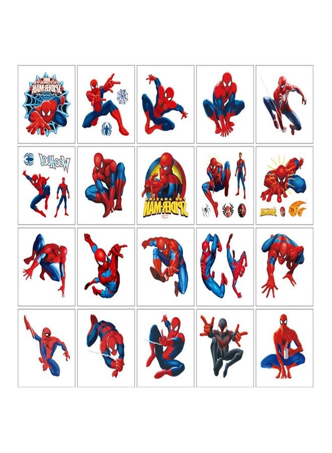 YONGAI 20Pcs Spiderman Temporary Tattoos for Kids, Cool Birthday Party Favors, Cute Cartoon Decoration Sticker Gifts for Girl Boys Home Activity Class Prizes Carnival Christmas Rewards - Image 4