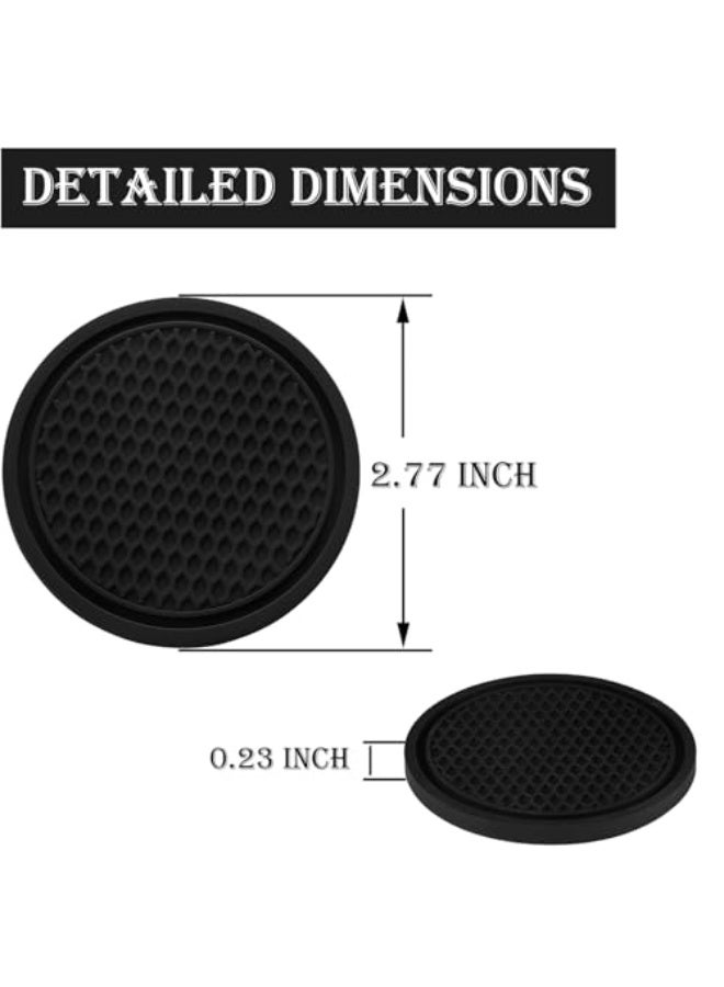 Generic SINGARO Car Cup Coaster, 4PCS Universal Non-Slip Cup Holders Embedded in Ornaments Coaster, Car Interior Accessories, Black  - Image 2