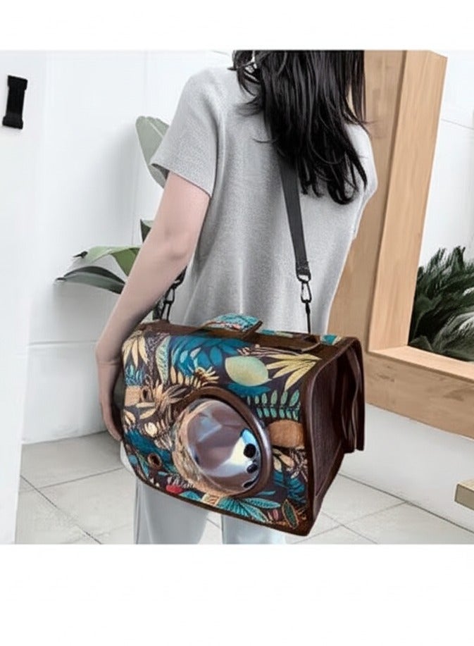 A.M Pet Carrier for Small Cat & Dog, Fashionable Cat Cage for Walking, Hiking,Shopping - Image 1