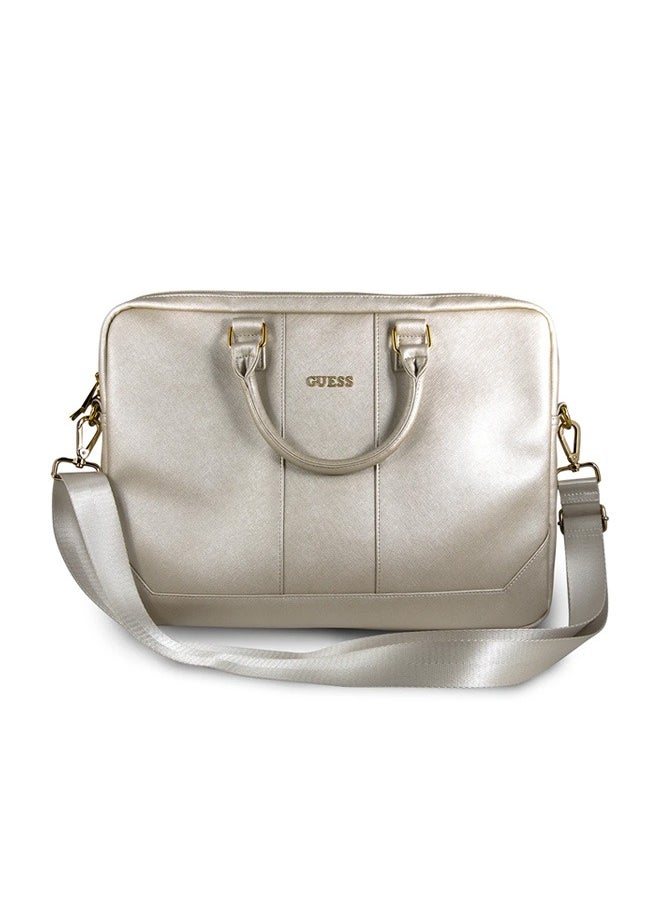Guess Saffiano Laptop Bag up to 15 inches - Gold