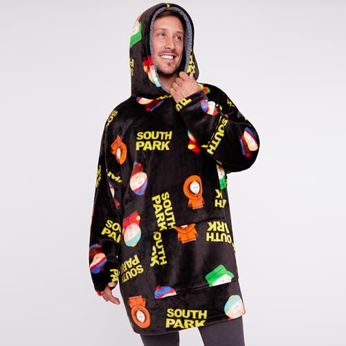 South Park Hoodie Blanket for Men and Teenagers - Cosy Oversized Fleece Hoodie One Size Sherpa Hood - Gifts for Him Multi - Image 4