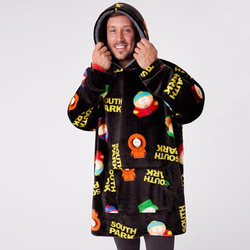 South Park Hoodie Blanket for Men and Teenagers - Cosy Oversized Fleece Hoodie One Size Sherpa Hood - Gifts for Him Multi - Image 2