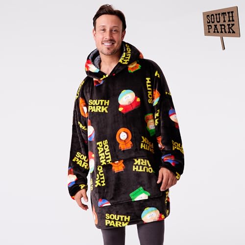 South Park Hoodie Blanket for Men and Teenagers - Cosy Oversized Fleece Hoodie One Size Sherpa Hood - Gifts for Him Multi - Image 5