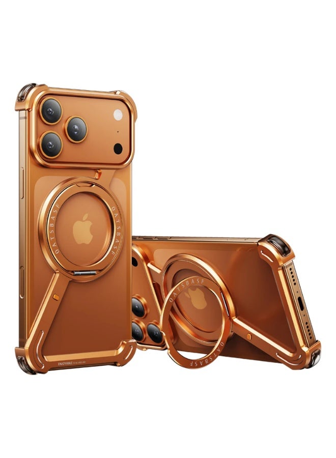 BlueFire Z Type Frameless Aluminum Metal Case for iPhone 17 Pro Max with Rotatable Ring, Magnetic Stand & Full Protective Cover – Premium Aluminum Alloy, Sleek Design, Shockproof & Scratch-Resistant - Image 1