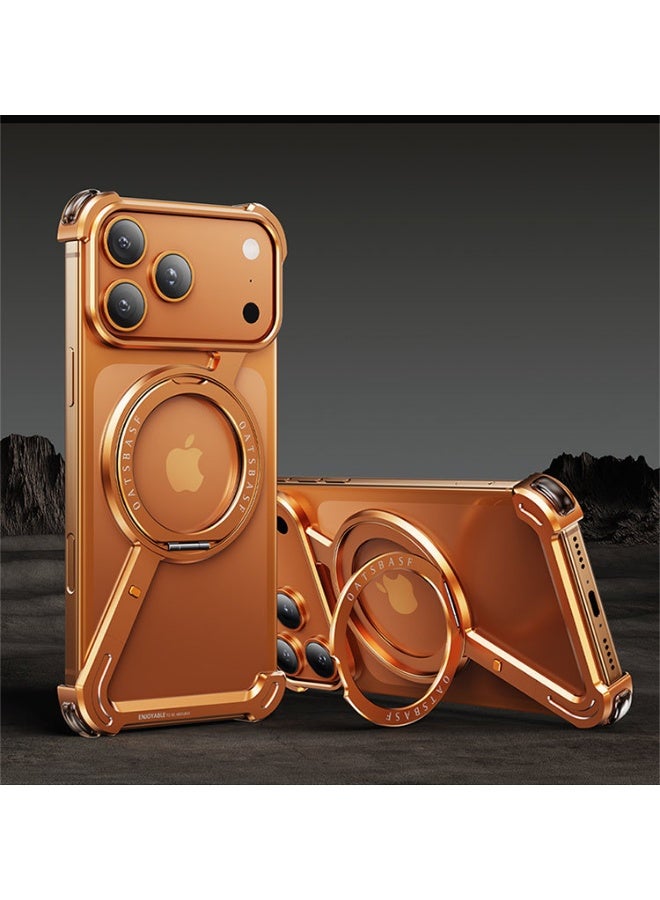 BlueFire Z Type Frameless Aluminum Metal Case for iPhone 17 Pro Max with Rotatable Ring, Magnetic Stand & Full Protective Cover – Premium Aluminum Alloy, Sleek Design, Shockproof & Scratch-Resistant - Image 2