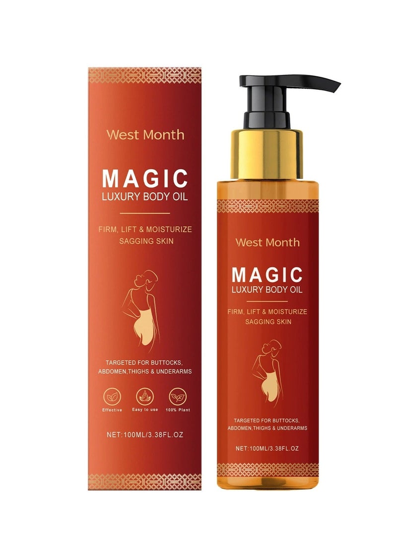 WEST MONTH Body Firming Moisturizing Oil, Daily Skin Care Moisturizing Oil 100ml - Image 1