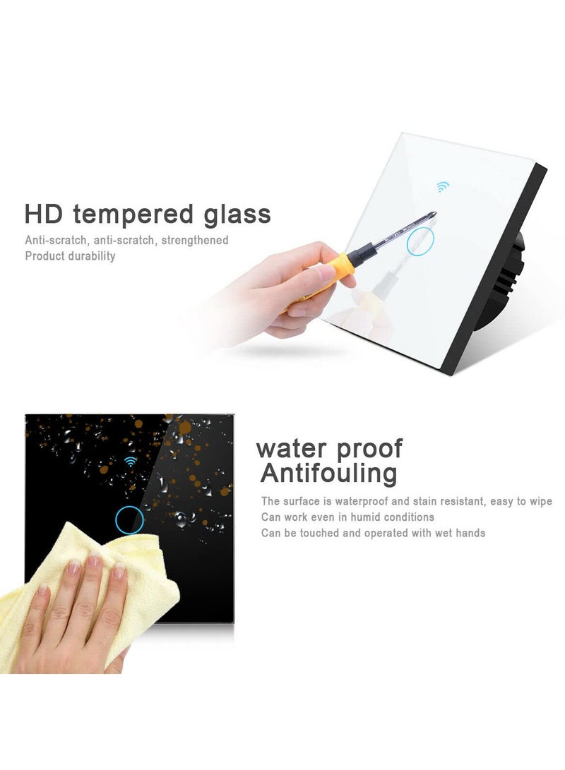 لوميف مفتاح إضاءة جداري ذكي من لوميف، يعمل باللمس بقدرة 500 واط، لا يتطلب سلك محايد ولا يحتاج إلى موزع، متوافق مع أليكسا وجوجل هوم، تحكم صوتي وعن بعد عبر التطبيق، مع وظيفة التوقيت (3 مفاتيح) – أسود - Image 4