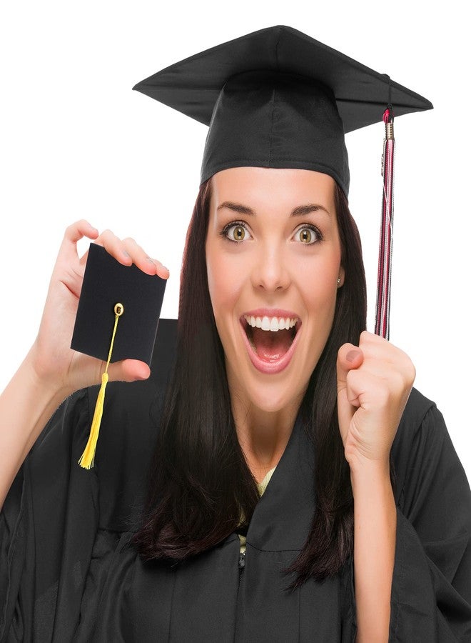 Spakon 6 Pcs 2026 Mini Graduation Cap Gift Box 2.95x2.95 Inch Black Cardboard Grad Party Favor Box Gift for High School College Graduates Cash Checks Small Jewelry - Image 2