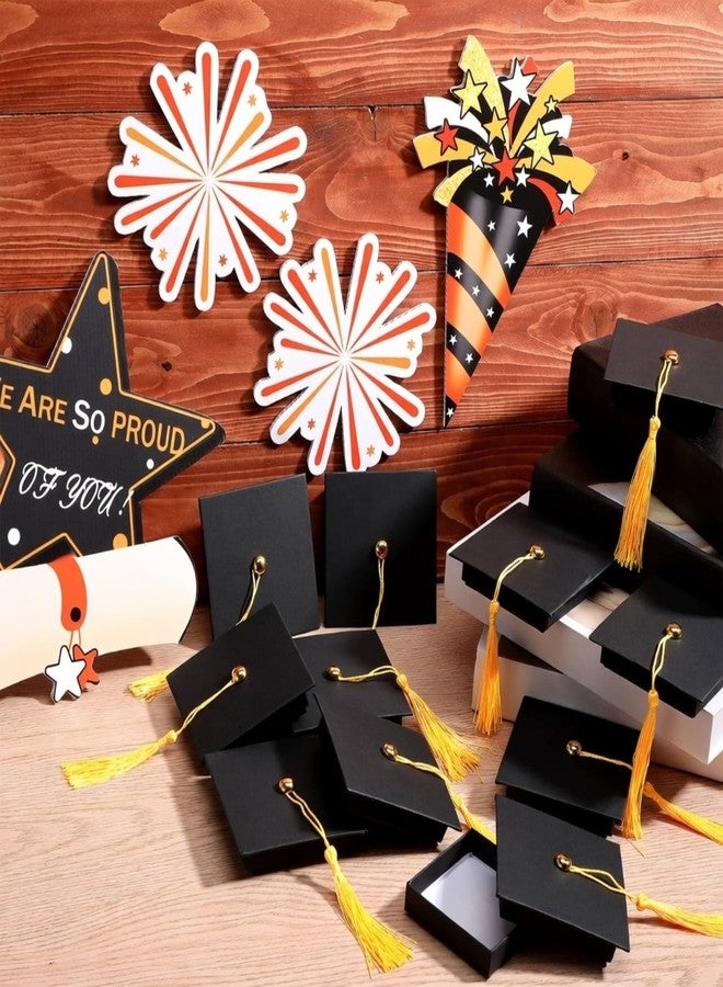 Spakon 6 Pcs 2026 Mini Graduation Cap Gift Box 2.95x2.95 Inch Black Cardboard Grad Party Favor Box Gift for High School College Graduates Cash Checks Small Jewelry - Image 5