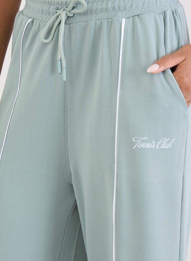 ستايلي بنطال أخضر واسع مع خطوط جانبية - Image 3