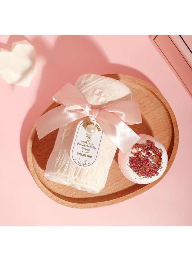 HSEAMALL Gift Basket for Mom, Sister Friend - Ramadan Gift Set with Rose Bath Bombs, Silk Scarf & Candle (Wedding/Birthday Gift for Women) - Image 4