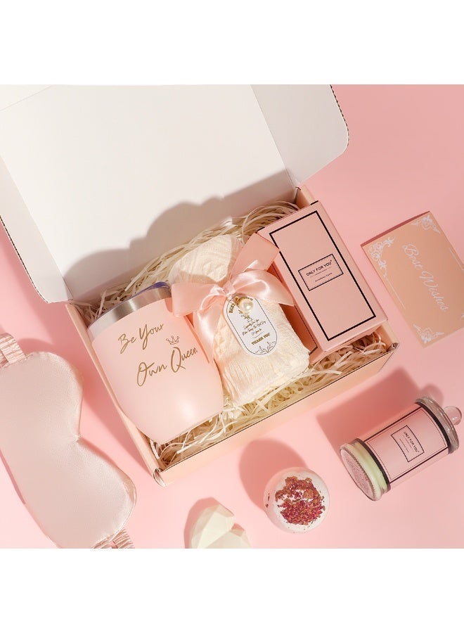 HSEAMALL Gift Basket for Mom, Sister Friend - Ramadan Gift Set with Rose Bath Bombs, Silk Scarf & Candle (Wedding/Birthday Gift for Women) - Image 2