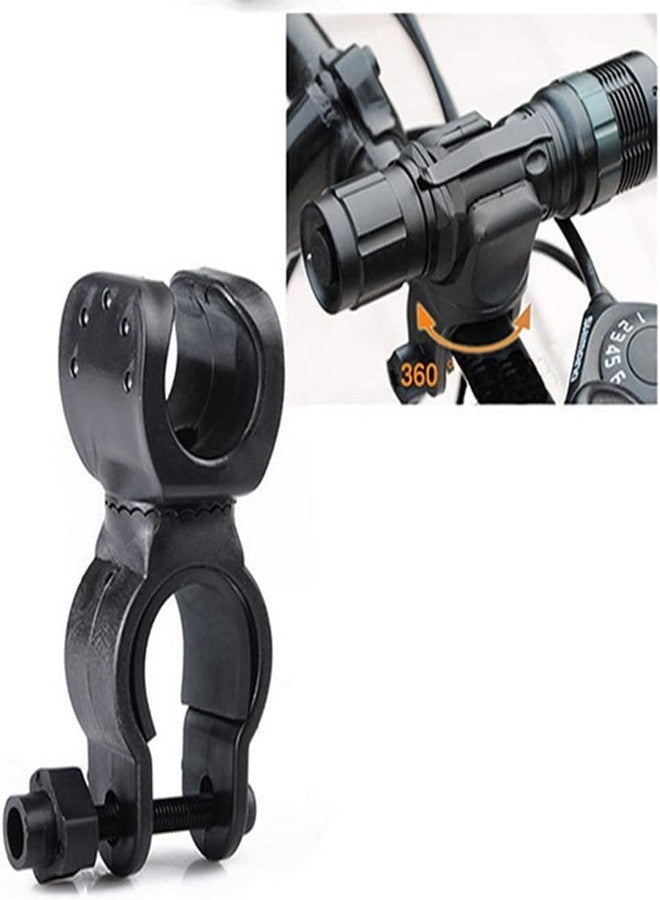 YSSZAM Black Universal Bike Mount for Flashlight, Bicycle Flashlight Bracket for Torchs, Ideal for Cycling Riding, 360º Rotation Adjustable Clip Clamp Mount Flashlight Mount Holder Bike Lighting Parts - Image 1