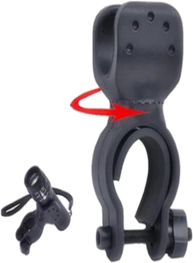 YSSZAM Black Universal Bike Mount for Flashlight, Bicycle Flashlight Bracket for Torchs, Ideal for Cycling Riding, 360º Rotation Adjustable Clip Clamp Mount Flashlight Mount Holder Bike Lighting Parts - Image 4