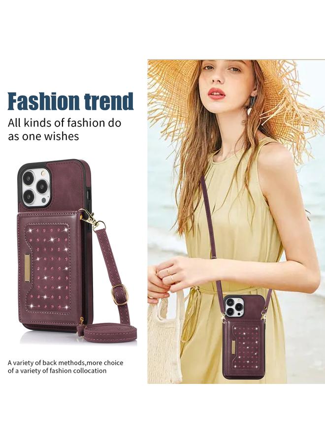 Zaboon Case For iPhone 13 Pro Max Three-fold RFID Leather Phone Case with Lanyard - Image 5