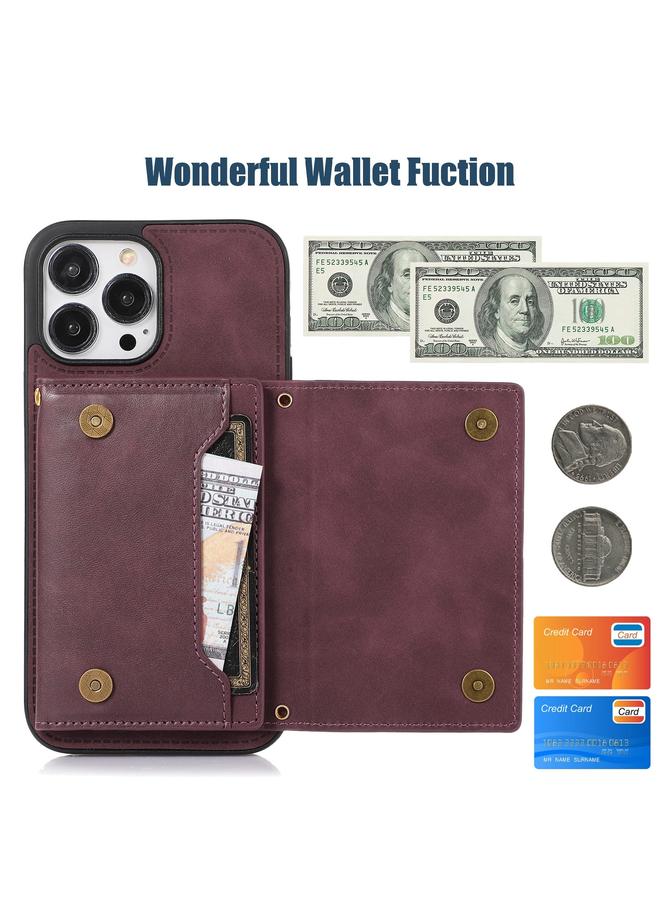 Zaboon Case For iPhone 13 Pro Max Three-fold RFID Leather Phone Case with Lanyard - Image 4