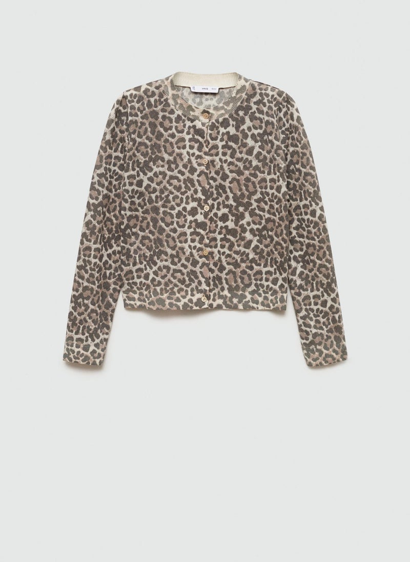 MANGO Leopard Knit Cardigan  - Image 5