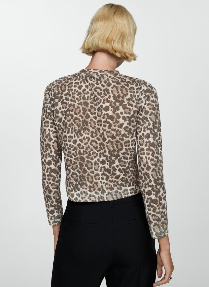 MANGO Leopard Knit Cardigan  - Image 2
