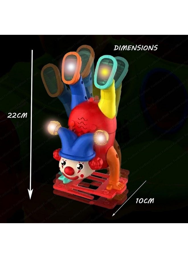 Euphoria Rk Toys Musical Clown Upside Down | Joker Toys Dancing Toy | Dancing Toy Walking Clown Toy for Kids with Music Sound LED Light Up Fun Moving Toy for Babies | (Pack of 1, Random Color)  - Image 4