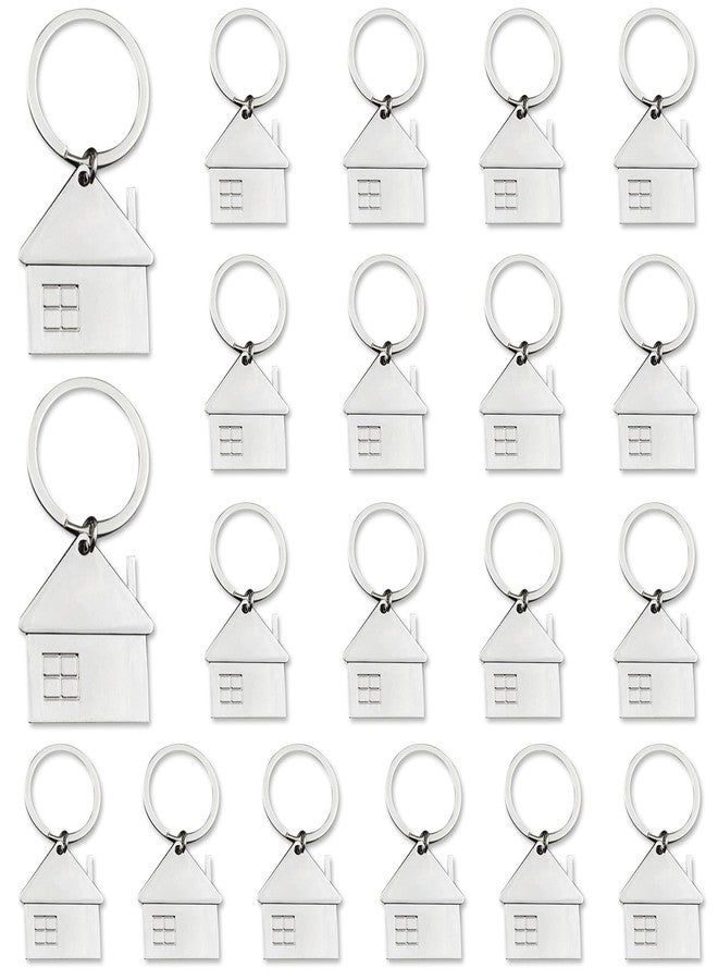 iMagitek 20 Pcs House Shaped Pendant Keychains Keyings Home Keychain Gifts House with Window Mental Keyring for Men and Women Gift - Image 1