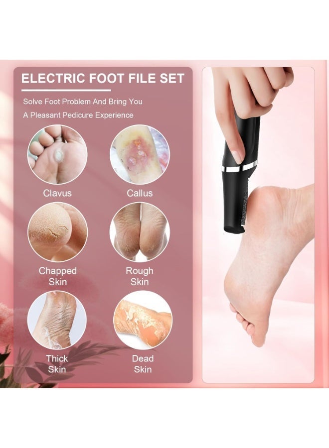 Bukela Electric Foot Callus Remover,Callus Remover For Feet, Rechargeable Electronic Foot File Foot Scrubber Pedicure Kits,Pedicure Machine Foot Care For Dead Skin Ideal Gift (Black) - Image 2