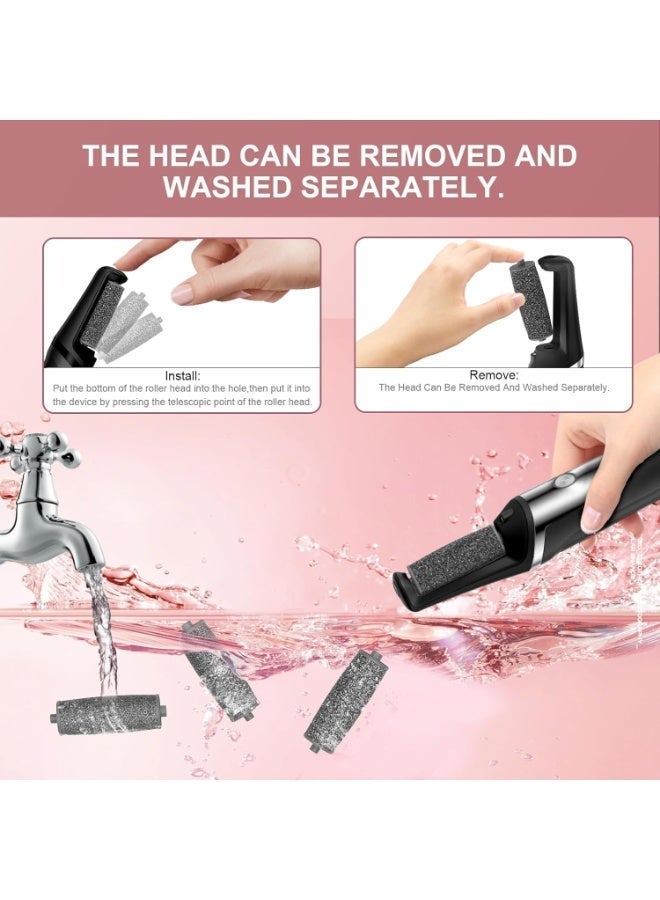 Bukela Electric Foot Callus Remover,Callus Remover For Feet, Rechargeable Electronic Foot File Foot Scrubber Pedicure Kits,Pedicure Machine Foot Care For Dead Skin Ideal Gift (Black) - Image 4
