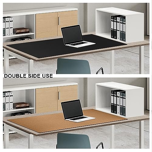 MAIDERN 43.3”x 19.6” Leather Desk Pad XXL, Large Desk Mat, Reversible Cork & Leather Large Mouse pad for Desk, Waterproof Computer Desk Pad for Gaming Home Office (Black) … - Image 5