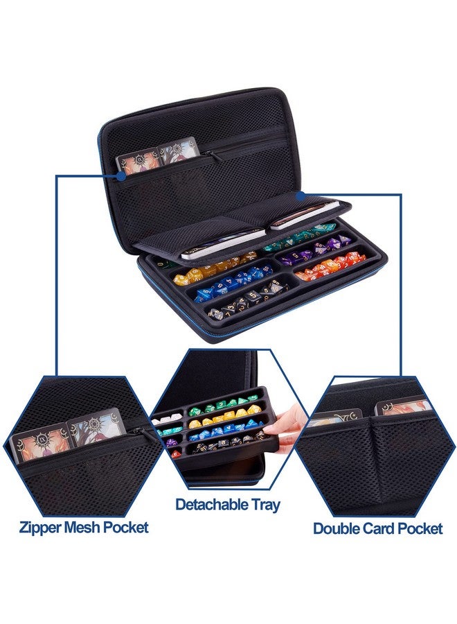 SIQUK Dice Case Dnd Dice Box Dice Storage Case Dice Organizer Holder With Handle Removable Slotted Tray Holds 8 Sets Dnd Dice For Dungeons & Dragons And Other Rpg Table Games - Image 3