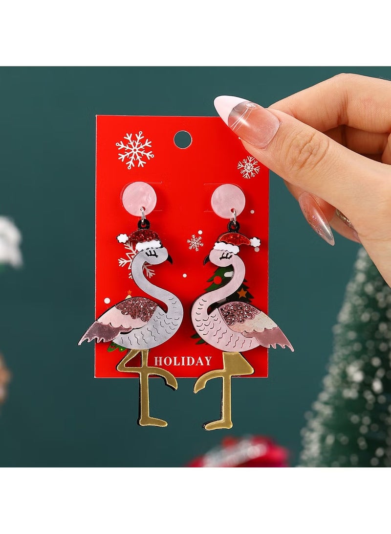 New Christmas Pendant Earrings Cartoon Diamond Alloy Christmas Earrings Series